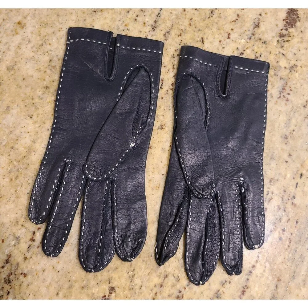 Vintage Womens Size S 6.5 Blue Soft Leather 8